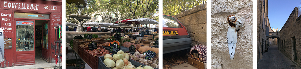 The market and shops in Uzes France