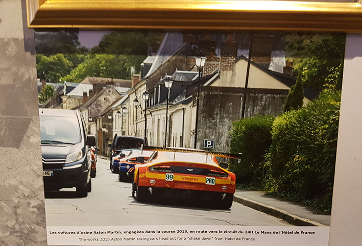 The Aston Martin works team leave the Hotel de France en route to the 24 Hours