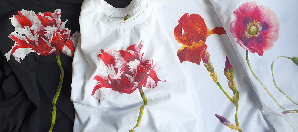 Flower Tshirts Painted by Kiko Perotti