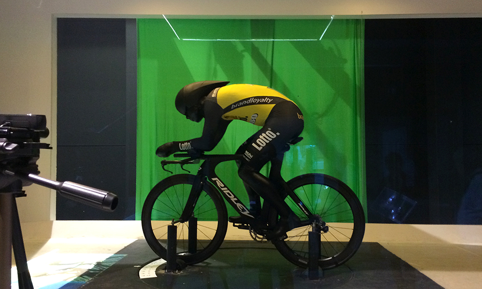 bike in a wind tunnel