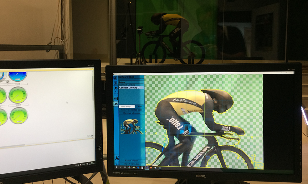 Bike testing with a dummy rider in the wind tunnel