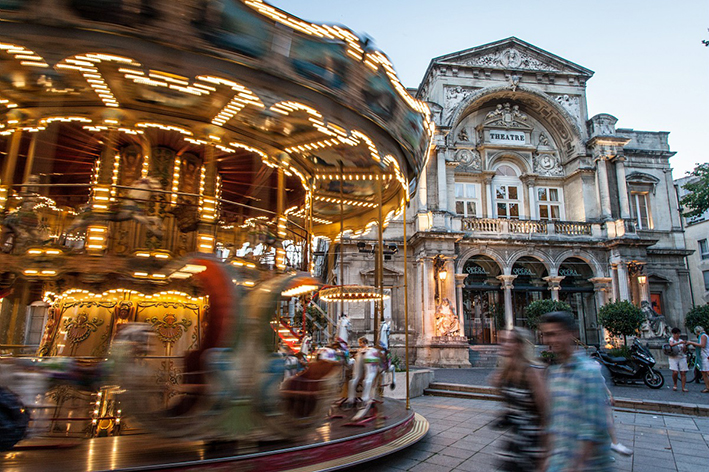 carnival on the streets outside the avignon opera house 